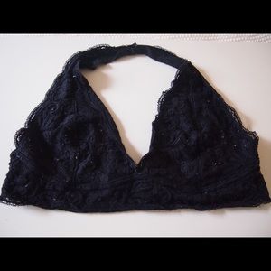 Black Pins & Needles Lace Halter Bralette